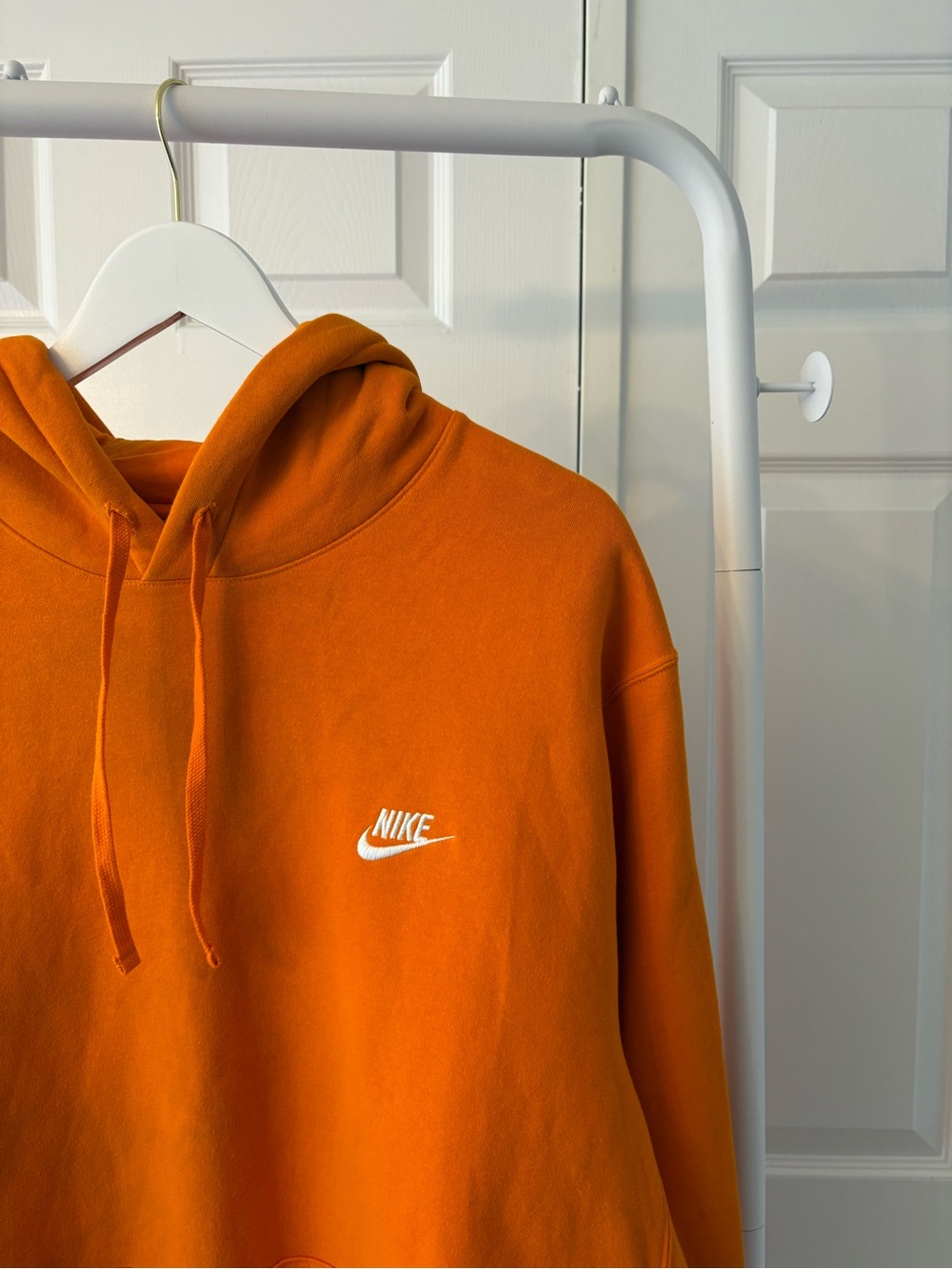 Nike Orange Cotton Blend Hoodie Sweatshirt Size Extra Large - Picture 3 of 12